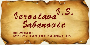 Veroslava Šabanović vizit kartica
